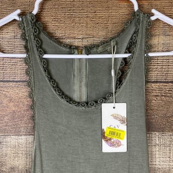 Chelsea & Violet Sleeveless Dress Olive Green SZ Small NWT - Picture 2 of 9